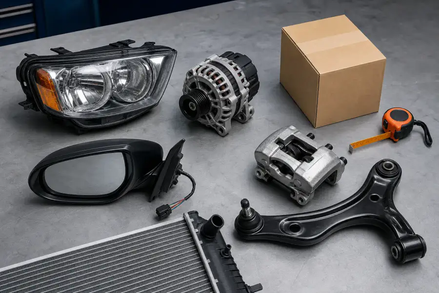 Automotive replacement components arranged for identification